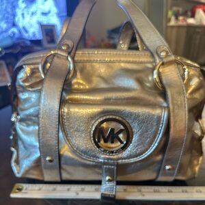 Michael Kors Gold Satchel with Metallic Finish